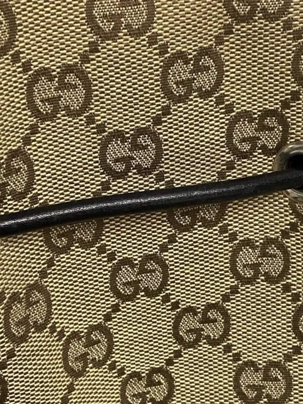 GUCCI GG 13748 Beige Black Jacquard Leather - Shoulder Bag - Picture 9 of 15